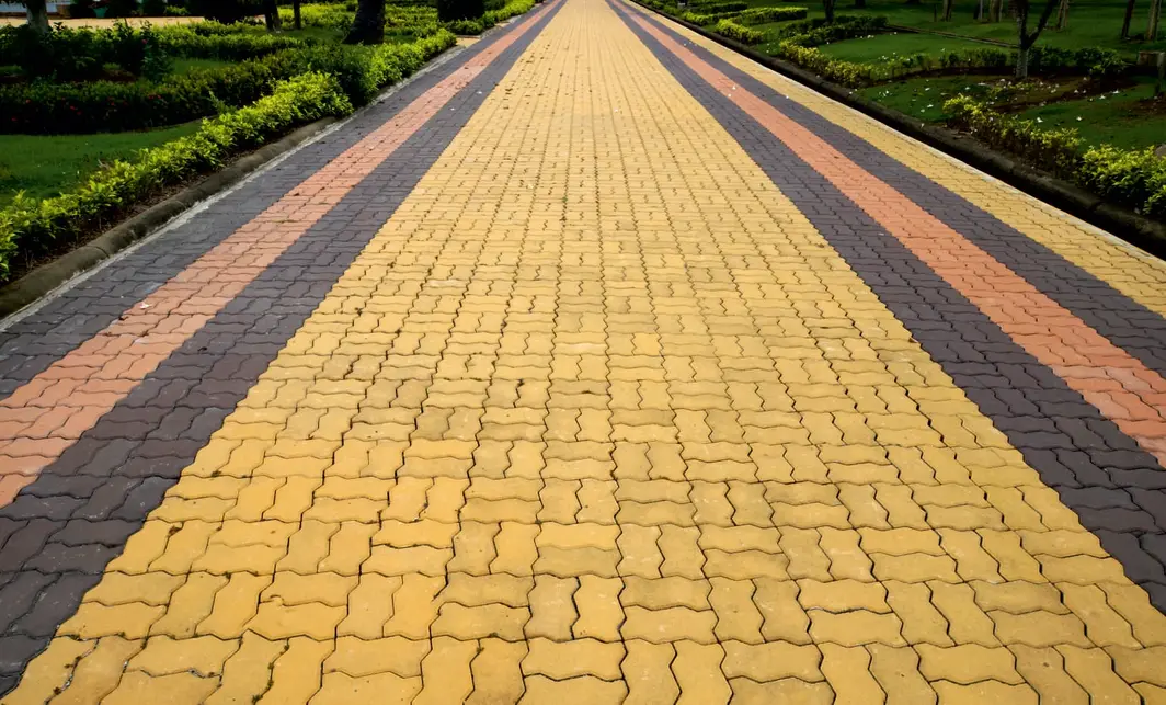 Residential paving in use