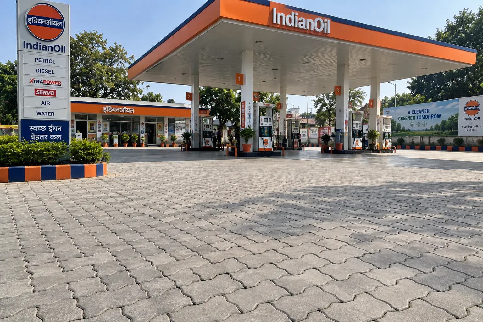Petrol Pumps paver block application